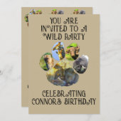 Einladung zur afrikanischen Wildlife Pawprint Coll (Vorne/Hinten)