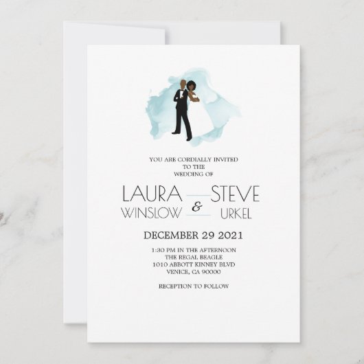 Einladung zur afroamerikanischen Aquarellenflechte (Vorderseite)