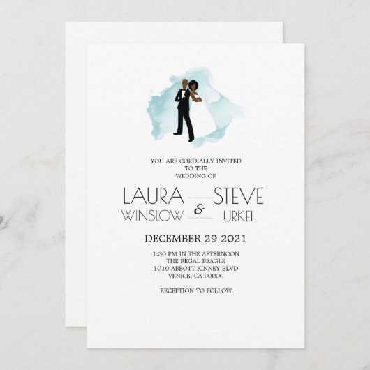 Einladung zur afroamerikanischen Aquarellenflechte (Vorne/Hinten)