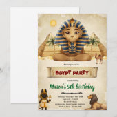 Einladung zur Ägypten-Themenparty (Vorne/Hinten)