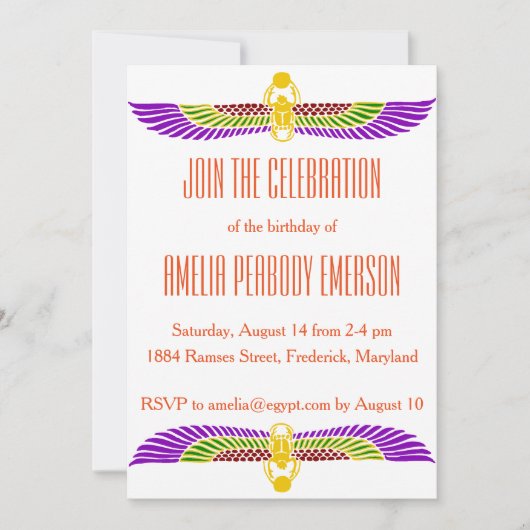 Einladung zur ägyptischen Geburtstagspartei (Vorderseite)