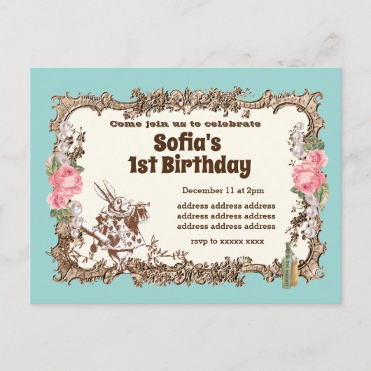 Einladung zur Alice im Wunderland (Vorderseite)