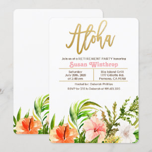 Einladung zur Aloha-Tropical-Ruhestandsfeier