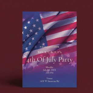 Einladung zur amerikanischen Flaggen-4.-Juli-Party