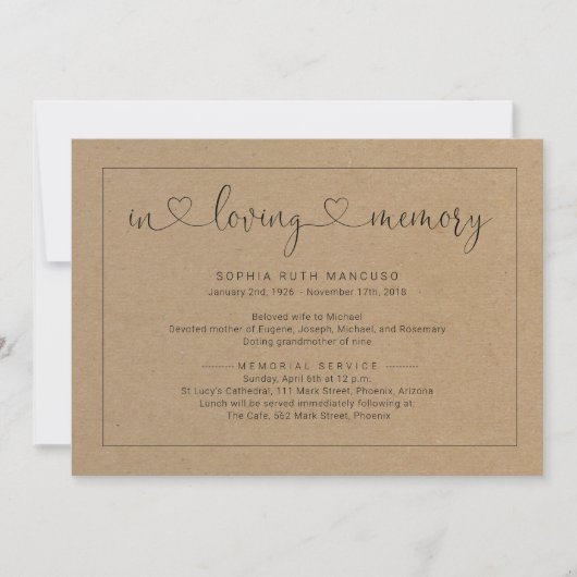 Einladung zur Ankündigung einer einfachen rustikal (Vorderseite)