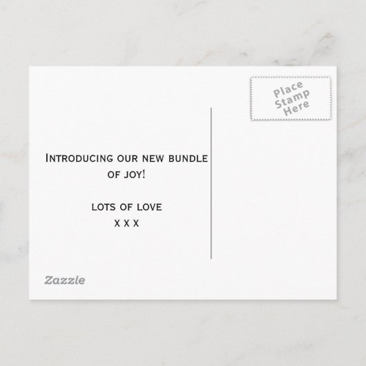 Einladung zur Ankündigung einer Neugeburt (Rückseite)