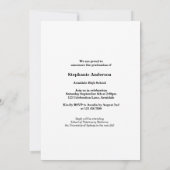 Einladung zur Ankündigung eines eleganten Foto Abs (Rückseite)