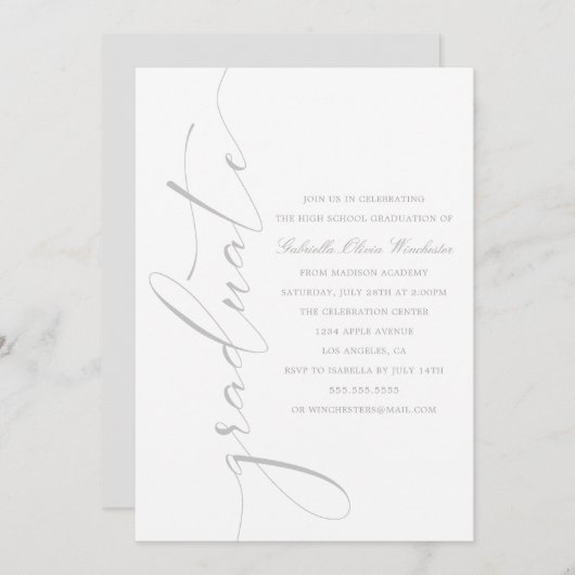 Einladung zur anspruchsvollen Graduiertenparty (Vorne/Hinten)