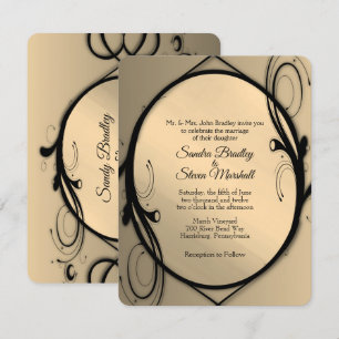 Einladung zur antiken Goldhochzeit