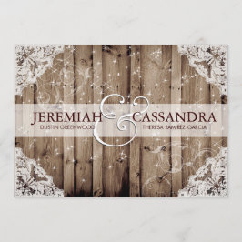 Einladung zur antiken Sparkle White Lace Hochzeit