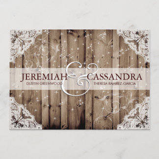 Einladung zur antiken Sparkle White Lace Hochzeit