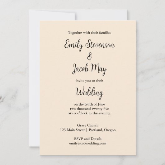 Einladung zur antiken White Wedding (Vorderseite)