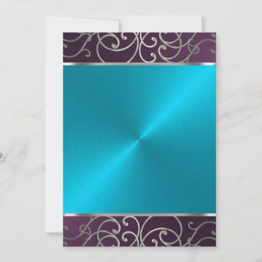 Einladung zur Aqua and Plum and Silver Holiday Par (Vorderseite)