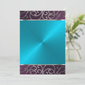 Einladung zur Aqua and Plum and Silver Holiday Par (Stehend Vorderseite)