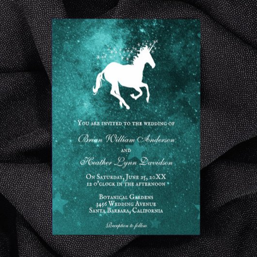 Einladung zur aquamarinen Einhornhochzeit