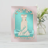 Einladung zur aquamarinen Gold- und Silberbridalld (Stehend Vorderseite)