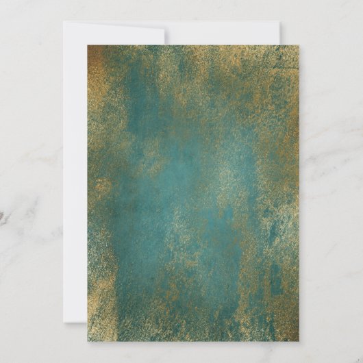 Einladung zur aquamarinen Goldene Lights-Graduiert (Rückseite)