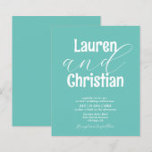 Einladung zur Aquamarinen Hochzeitsfeier (Vorne/Hinten)