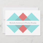 Einladung zur aquamarinen Red Geometric Triad Hoch (Vorderseite)