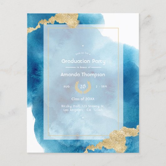 Einladung zur Aquarell Beach Graduation Party Flyer (Vorne)