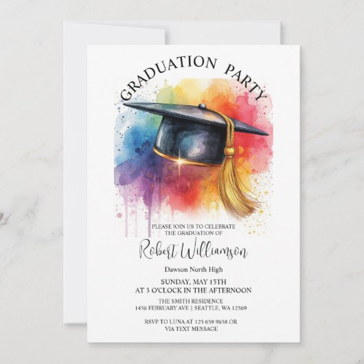 Einladung zur Aquarellmütze (Vorderseite)