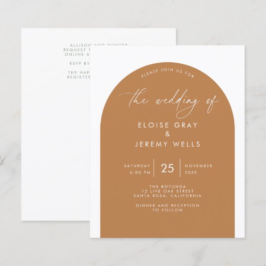 Einladung zur Arch-Hochzeit (Vorne/Hinten)