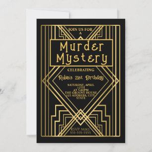 Einladung zur Art Deco-Mord-Mystery-Geburtstagsfei