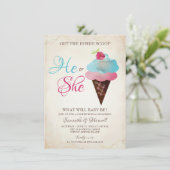 Einladung zur Aufdeckung des Eiskremgeschlechts -  (Stehend Vorderseite)