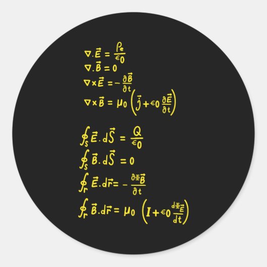 Einladung zur Aufkleber-Formel für Physik Runder Aufkleber (Vorderseite)