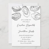 Einladung zur Austernhochzeit - Schwarz/Weiß (Vorderseite)