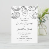 Einladung zur Austernhochzeit - Schwarz/Weiß (Stehend Vorderseite)