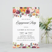 Einladung zur Autumn Blooms Garland Engagement Par (Stehend Vorderseite)