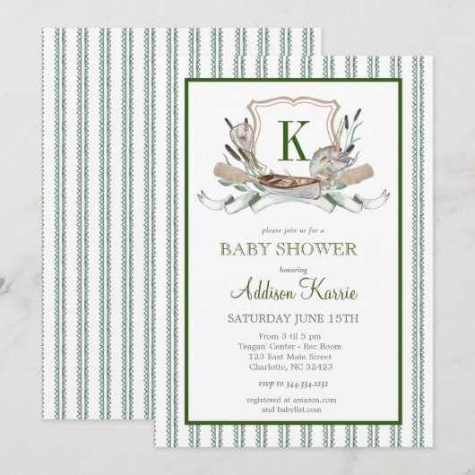 Einladung zur Baby-Dusche (Vorne/Hinten)