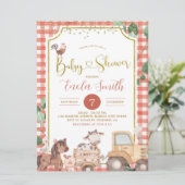 Einladung zur Baby-Dusche auf der Jungfarm (Stehend Vorderseite)