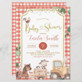 Einladung zur Baby-Dusche auf der Jungfarm (Vorne/Hinten)