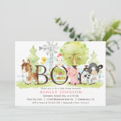 Einladung zur Baby-Dusche auf der Jungfarm (Stehend Vorderseite)