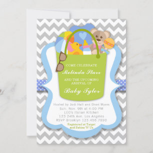 Einladung zur Baby-Dusche - Baby-Eimer der Dinge