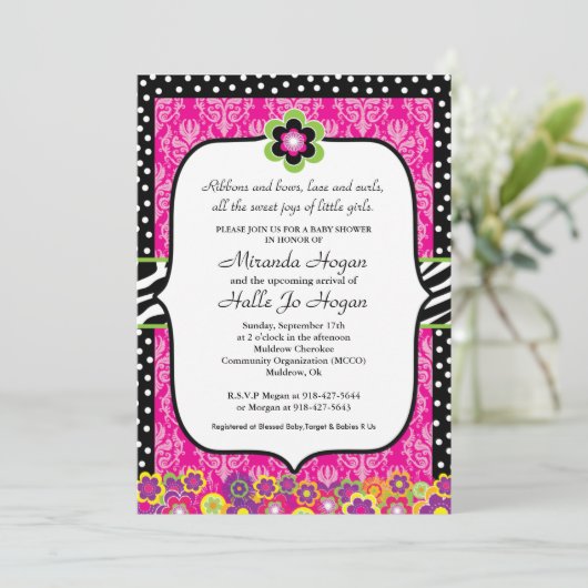 Einladung zur Baby-Dusche - CUSTOM (Stehend Vorderseite)