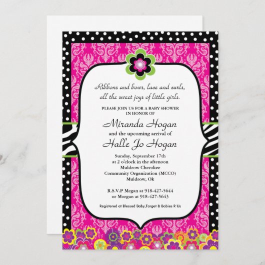 Einladung zur Baby-Dusche - CUSTOM (Vorne/Hinten)