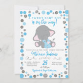 Einladung zur Baby-Dusche, Elephant-Babydusche (Vorderseite)