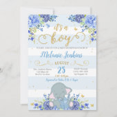 Einladung zur Baby-Dusche, Elephant-Babydusche (Vorderseite)