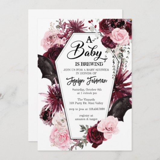 Einladung zur Baby-Dusche, Halloween-Baby-Dusche, (Vorne/Hinten)