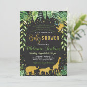 Einladung zur Baby-Dusche, Jungle Baby-Dusche (Stehend Vorderseite)