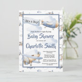 Einladung zur Baby-Dusche von Airplane (Stehend Vorderseite)
