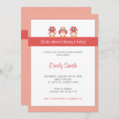 Einladung zur Baby-Dusche von Owl Girl (Vorne/Hinten)