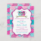 Einladung zur Baby-Dusche von Owl Girl (Vorne/Hinten)
