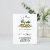 Einladung zur Baby Dusche Waldtierhirsche (Stehend Vorderseite)