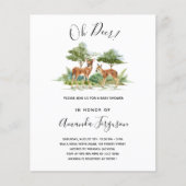 Einladung zur Baby Dusche Waldtierhirsche (Vorderseite)