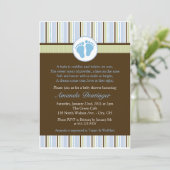 Einladung zur Baby Feet Babydusche (Stehend Vorderseite)