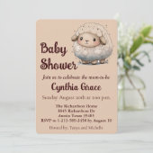Einladung zur Baby Sheep Baby Dusche (Stehend Vorderseite)